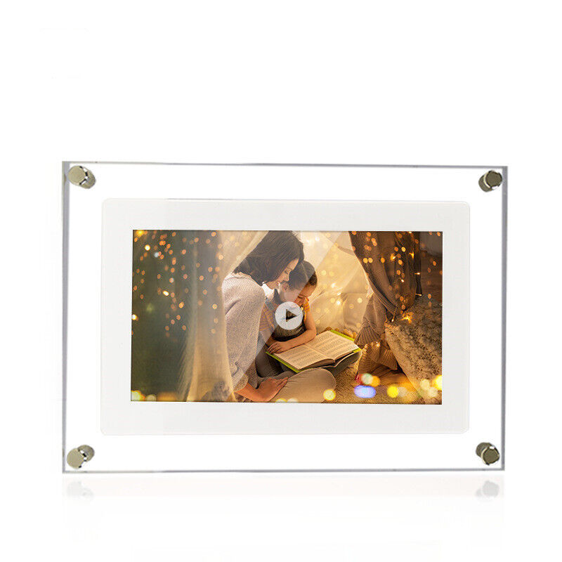 Acrylic Digital Photo Frame | Clear Modern Display Stand