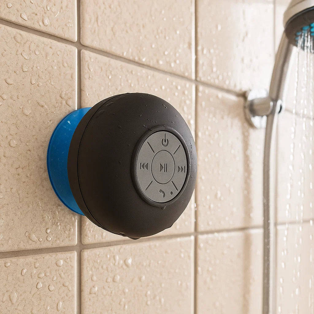 Waterproof Bluetooth Shower Speaker | Compact IPX4 Design with Bass