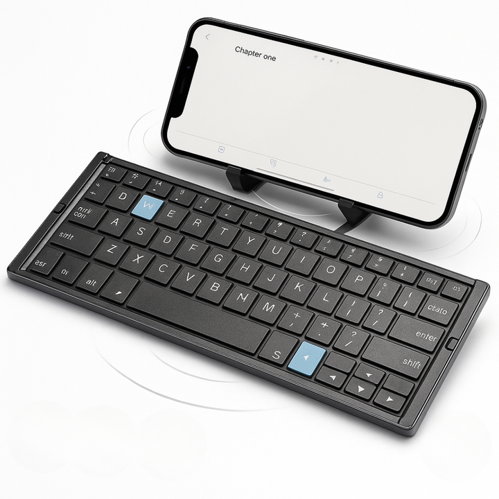 Foldable Bluetooth Keyboard | Magnetic Phone Stand Design