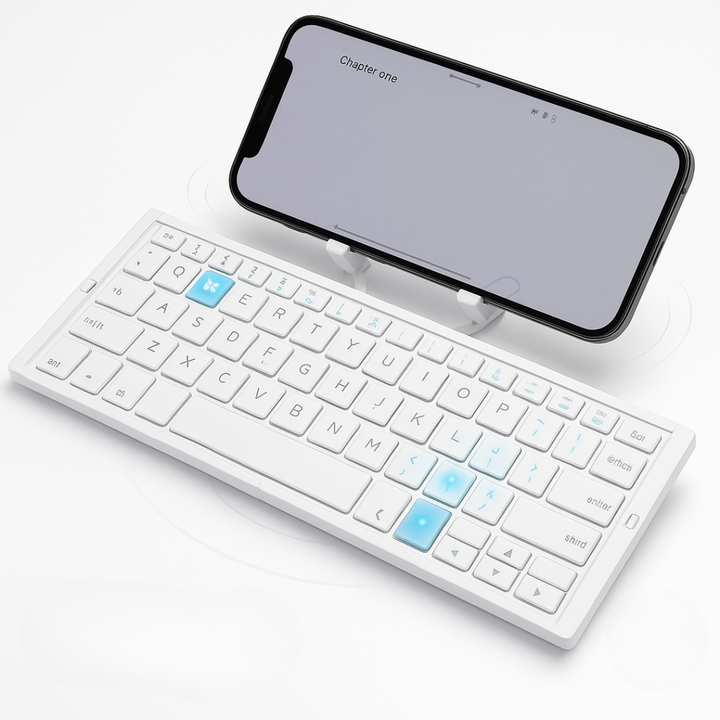 Foldable Bluetooth Keyboard | Magnetic Phone Stand Design