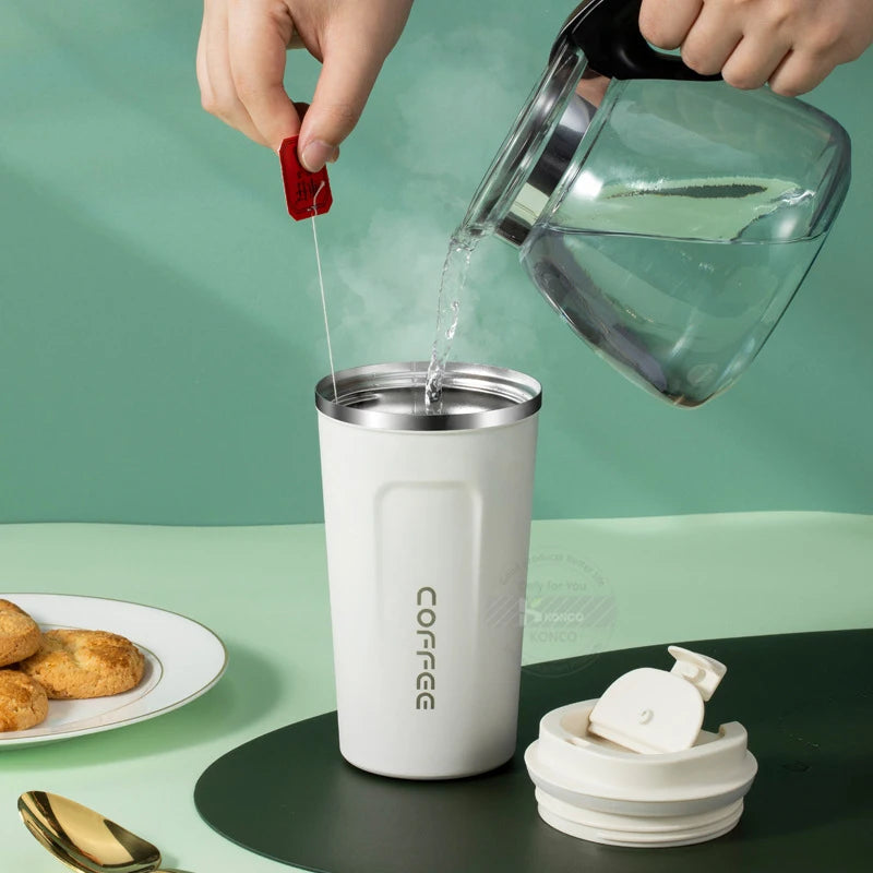 Coffee Mug Stainless Steel Vacuum Insulated with LED Display 510ML Double Walled Travel Mug