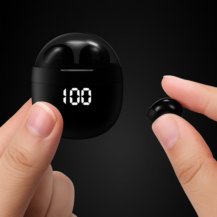 Mini Bluetooth Earbuds | Digital Display Sleep Comfort Design