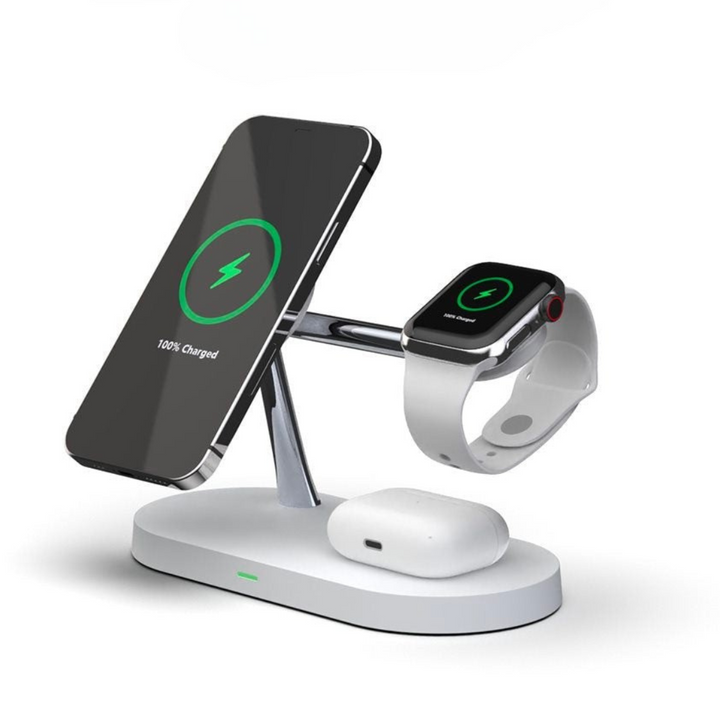 Wireless Charging Station | 4-in-1 Multi-Device Dock with LED Light